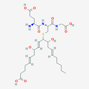 molecular formula C30H49N3O10S B143024 8,12-Dihydroxy-11-glutathionyleicosa-5,9,14-trienoic acid CAS No. 127128-05-6
