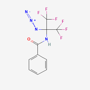 molecular formula C10H6F6N4O B14302425 Benzamide, N-[1-azido-2,2,2-trifluoro-1-(trifluoromethyl)ethyl]- CAS No. 112608-25-0