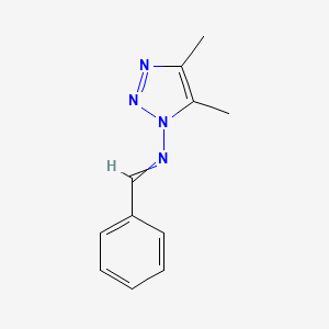 molecular formula C11H12N4 B14302486 N-(4,5-dimethyltriazol-1-yl)-1-phenylmethanimine CAS No. 113261-25-9