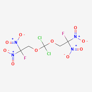molecular formula C5H4Cl2F2N4O10 B14302526 Ethane, 1,1'-[(dichloromethylene)bis(oxy)]bis[2-fluoro-2,2-dinitro- CAS No. 113689-58-0