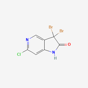 molecular formula C7H3Br2ClN2O B1430260 3,3-dibromo-6-chloro-1H,2H,3H-pyrrolo[3,2-c]pyridin-2-one CAS No. 1190862-39-5