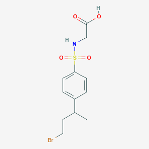 molecular formula C12H16BrNO4S B14302612 N-[4-(4-Bromobutan-2-yl)benzene-1-sulfonyl]glycine CAS No. 116393-46-5