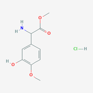 molecular formula C10H14ClNO4 B1430264 Methyl 2-amino-2-(3-hydroxy-4-methoxyphenyl)acetate hydrochloride CAS No. 1607016-37-4