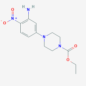 molecular formula C13H18N4O4 B1430267 Ethyl 4-(3-amino-4-nitrophenyl)piperazine-1-carboxylate CAS No. 23470-45-3
