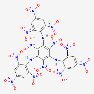 molecular formula C24H9N15O24 B14302672 2,4,6-Trinitro-N~1~,N~3~,N~5~-tris(2,4,6-trinitrophenyl)benzene-1,3,5-triamine CAS No. 114829-55-9