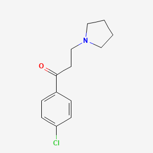 molecular formula C13H16ClNO B14302735 1-Propanone, 1-(4-chlorophenyl)-3-(1-pyrrolidinyl)- CAS No. 113392-21-5