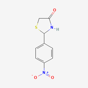 molecular formula C9H8N2O3S B14302780 2-(4-Nitrophenyl)-1,3-thiazolidin-4-one CAS No. 114371-90-3