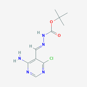 molecular formula C10H14ClN5O2 B1430279 N'-[(1E)-(4-amino-6-chloropyrimidin-5-yl)methylidene](tert-butoxy)carbohydrazide CAS No. 1432903-09-7