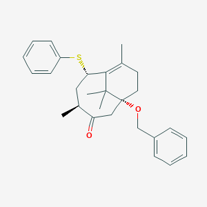 1-Benzyloxy-4,8,11,11-tetramethyl-6-phenylthiobicyclo(5.3.1)undec-7-en-3-one