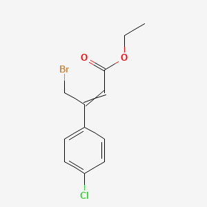 molecular formula C12H12BrClO2 B14302830 Ethyl 4-bromo-3-(4-chlorophenyl)but-2-enoate CAS No. 114566-93-7