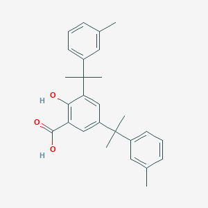 molecular formula C27H30O3 B14302990 2-Hydroxy-3,5-bis[2-(3-methylphenyl)propan-2-yl]benzoic acid CAS No. 114212-49-6