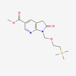 methyl 2-oxo-1-{[2-(trimethylsilyl)ethoxy]methyl}-1H,2H,3H-pyrrolo[2,3-b]pyridine-5-carboxylate