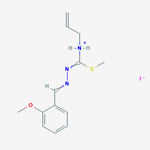 [N-[(2-Methoxyphenyl)methylideneamino]-C-methylsulfanylcarbonimidoyl]-prop-2-enylazanium;iodide