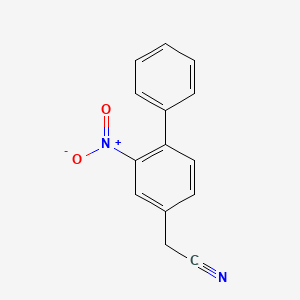 molecular formula C14H10N2O2 B14303069 (2-Nitro[1,1'-biphenyl]-4-yl)acetonitrile CAS No. 120985-55-9