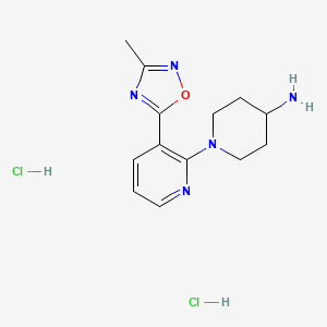 molecular formula C13H19Cl2N5O B1430307 1-[3-(3-Methyl-1,2,4-oxadiazol-5-yl)pyridin-2-yl]piperidin-4-amine dihydrochloride CAS No. 1239748-54-9