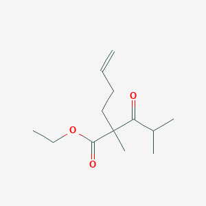 molecular formula C13H22O3 B14303182 Ethyl 2-methyl-2-(2-methylpropanoyl)hex-5-enoate CAS No. 114351-61-0