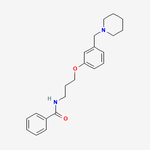 molecular formula C22H28N2O2 B14303280 Benzamide, N-[3-[3-(1-piperidinylmethyl)phenoxy]propyl]- CAS No. 112598-52-4