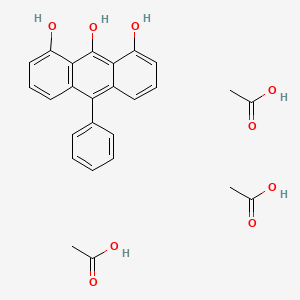 molecular formula C26H26O9 B14303303 Acetic acid;10-phenylanthracene-1,8,9-triol CAS No. 111991-44-7
