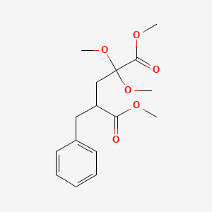 molecular formula C16H22O6 B14303369 Dimethyl 4-benzyl-2,2-dimethoxypentanedioate CAS No. 112428-09-8