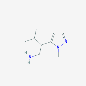 molecular formula C9H17N3 B1430338 3-methyl-2-(1-methyl-1H-pyrazol-5-yl)butan-1-amine CAS No. 1522545-56-7