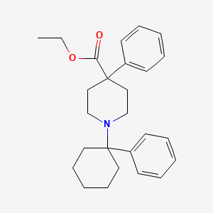 molecular formula C26H33NO2 B14303393 Ethyl 4-phenyl-1-(1-phenylcyclohexyl)piperidine-4-carboxylate CAS No. 121019-93-0