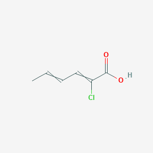 molecular formula C6H7ClO2 B14303430 2-Chlorohexa-2,4-dienoic acid CAS No. 114607-25-9