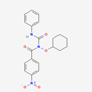 molecular formula C20H21N3O5 B14303436 N-(Cyclohexyloxy)-4-nitro-N-(phenylcarbamoyl)benzamide CAS No. 113459-98-6
