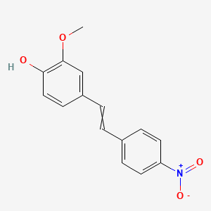 molecular formula C15H13NO4 B14303484 Phenol, 2-methoxy-4-[2-(4-nitrophenyl)ethenyl]- CAS No. 124797-64-4