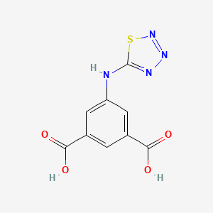 molecular formula C9H6N4O4S B14303512 5-[(1,2,3,4-Thiatriazol-5-yl)amino]benzene-1,3-dicarboxylic acid CAS No. 115735-40-5
