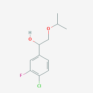 molecular formula C11H14ClFO2 B1430352 1-(4-Chloro-3-fluorophenyl)-2-(propan-2-yloxy)ethan-1-ol CAS No. 1461709-04-5