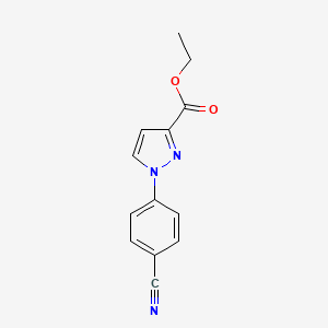 molecular formula C13H11N3O2 B1430360 ethyl 1-(4-cyanophenyl)-1H-pyrazole-3-carboxylate CAS No. 1707392-21-9