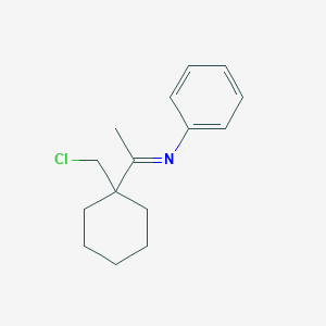 molecular formula C15H20ClN B14303647 (1E)-1-[1-(Chloromethyl)cyclohexyl]-N-phenylethan-1-imine CAS No. 115437-06-4