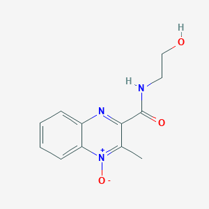 molecular formula C12H13N3O3 B14303717 N-(2-Hydroxyethyl)-3-methyl-4-oxo-4lambda~5~-quinoxaline-2-carboxamide CAS No. 112158-56-2