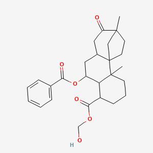 molecular formula C27H34O6 B14303727 Hydroxymethyl 5-(benzoyloxy)-9,11b-dimethyl-8-oxotetradecahydro-9,11a-methanocyclohepta[a]naphthalene-4-carboxylate CAS No. 114804-64-7