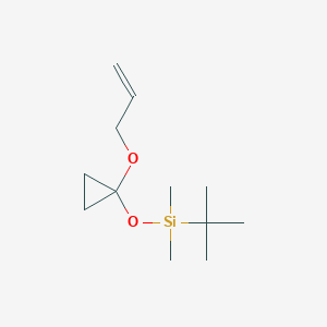 molecular formula C12H24O2Si B14303796 tert-Butyl(dimethyl)({1-[(prop-2-en-1-yl)oxy]cyclopropyl}oxy)silane CAS No. 113201-34-6