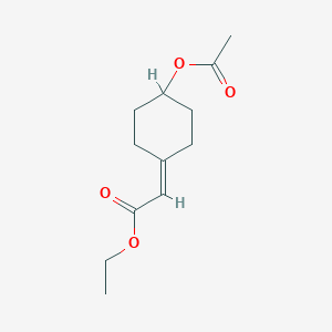 molecular formula C12H18O4 B14303968 Ethyl [4-(acetyloxy)cyclohexylidene]acetate CAS No. 113931-83-2
