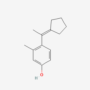 molecular formula C14H18O B14304046 4-(1-Cyclopentylideneethyl)-3-methylphenol CAS No. 116217-91-5