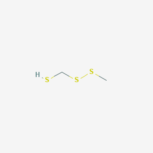 molecular formula C2H6S3 B14304067 (Methyldisulfanyl)methanethiol CAS No. 113851-43-7