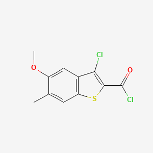molecular formula C11H8Cl2O2S B1430412 3-Chloro-5-methoxy-6-methylbenzo-[B]thiophene-2-carbonyl chloride CAS No. 802908-64-1