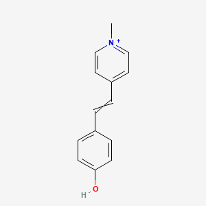 molecular formula C14H14NO+ B14304130 Pyridinium, 4-[2-(4-hydroxyphenyl)ethenyl]-1-methyl- CAS No. 113674-52-5