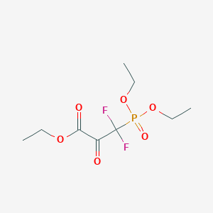 molecular formula C9H15F2O6P B14304131 Propanoic acid, 3-(diethoxyphosphinyl)-3,3-difluoro-2-oxo-, ethyl ester CAS No. 113161-58-3