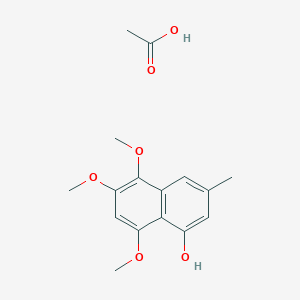 molecular formula C16H20O6 B14304166 Acetic acid;5,6,8-trimethoxy-3-methylnaphthalen-1-ol CAS No. 122849-65-4