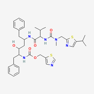 molecular formula C37H48N6O5S2 B1430419 N-(1-Benzyl-3-hydroxy-5-phenyl-4-([(1,3-thiazol-5-ylmethoxy)carbonyl]amino)pentyl)-n-([[(5-isopropyl-1,3-thiazol-2-yl)methyl](methyl)amino]carbonyl)valinamide CAS No. 2096495-89-3