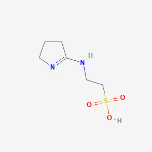 molecular formula C6H12N2O3S B14304208 Ethanesulfonic acid, 2-[(3,4-dihydro-2H-pyrrol-5-yl)amino]- CAS No. 114766-64-2