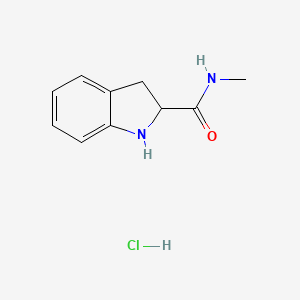 molecular formula C10H13ClN2O B1430421 N-methyl-2,3-dihydro-1H-indole-2-carboxamide hydrochloride CAS No. 1219363-16-2