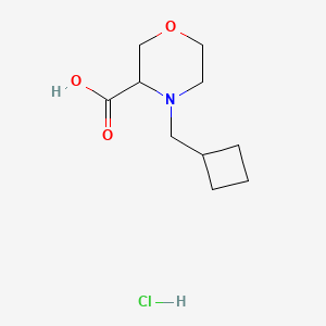 molecular formula C10H18ClNO3 B1430426 4-(Cyclobutylmethyl)morpholine-3-carboxylic acid hydrochloride CAS No. 1796895-36-7