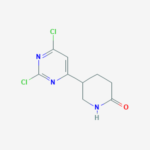molecular formula C9H9Cl2N3O B1430429 5-(2,6-Dichloropyrimidin-4-yl)piperidin-2-one CAS No. 1439818-91-3