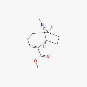 molecular formula C11H17NO2 B14304352 Methyl (6R)-9-methyl-9-azabicyclo(4.2.1)non-4-ene-5-carboxylate CAS No. 125736-24-5
