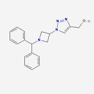 molecular formula C19H20N4O B1430437 {1-[1-(diphenylmethyl)azetidin-3-yl]-1H-1,2,3-triazol-4-yl}methanol CAS No. 1785765-14-1