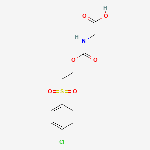 molecular formula C11H12ClNO6S B14304373 N-{[2-(4-Chlorobenzene-1-sulfonyl)ethoxy]carbonyl}glycine CAS No. 112701-35-6